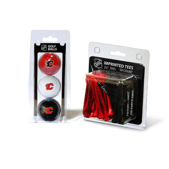 Calgary Flames  3 Golf Balls And 50 Golf Tees
