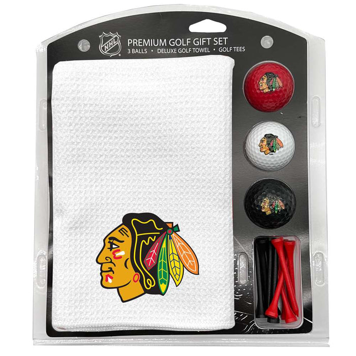 Chicago Blackhawks 16" X 40" Microfiber Towel Golf Gift Set - White