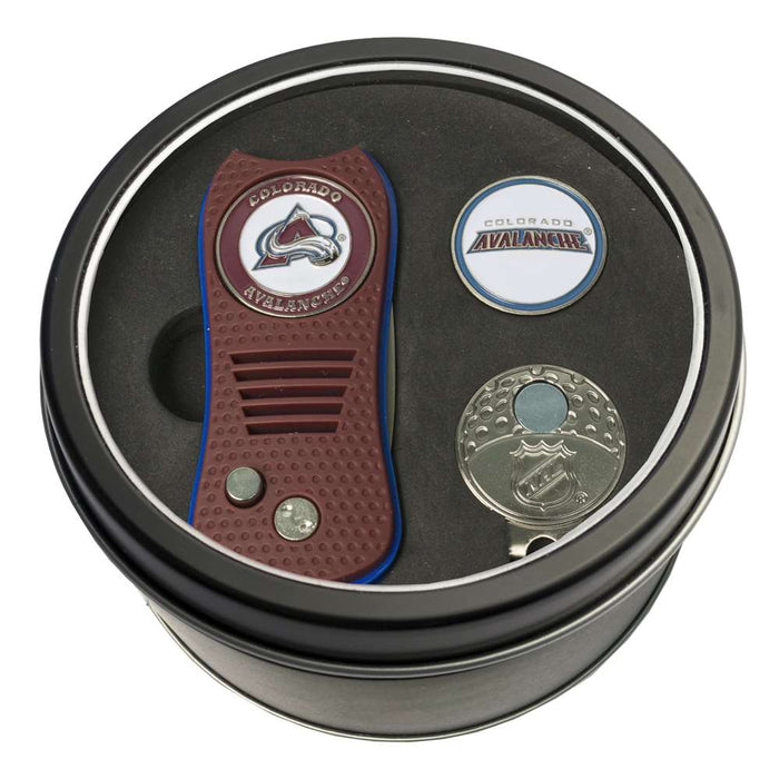 Colorado Avalanche Golf Tin Set - Switchblade, Cap Clip, Marker 13657