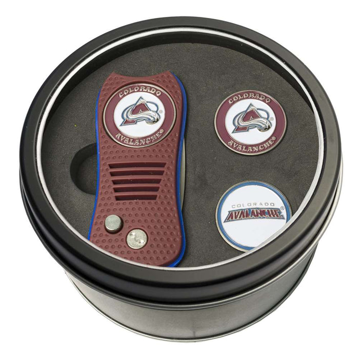 Colorado Avalanche Golf Tin Set - Switchblade, 2 Markers 13659