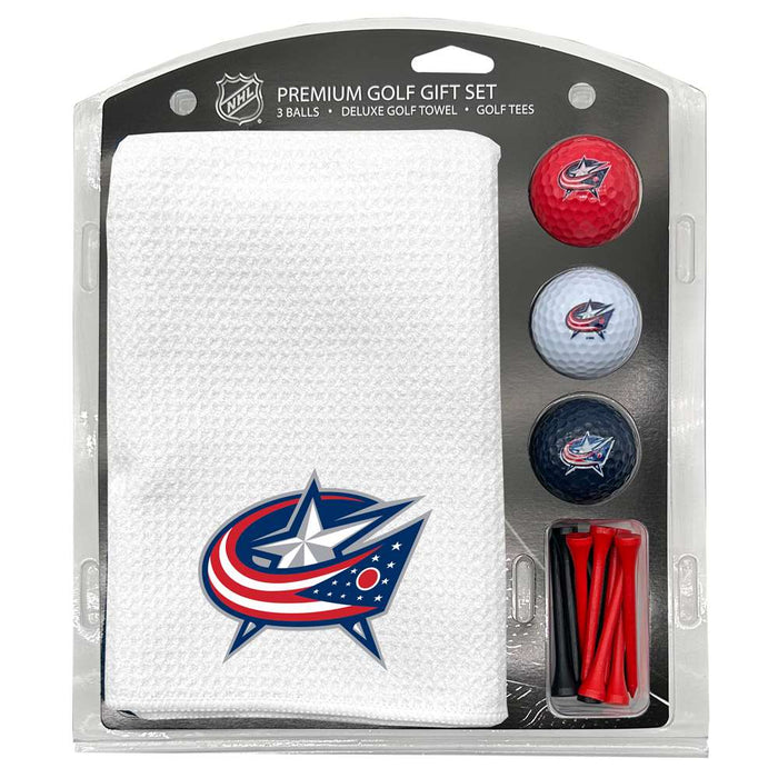 Columbus Blue Jackets 16" X 40" Microfiber Towel Golf Gift Set - White