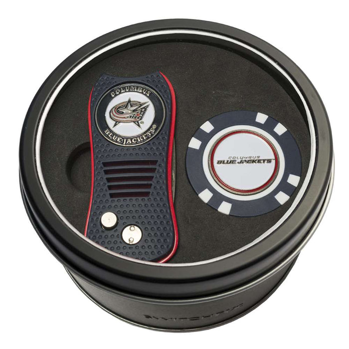 Columbus Blue Jackets Golf Tin Set - Switchblade, Golf Chip