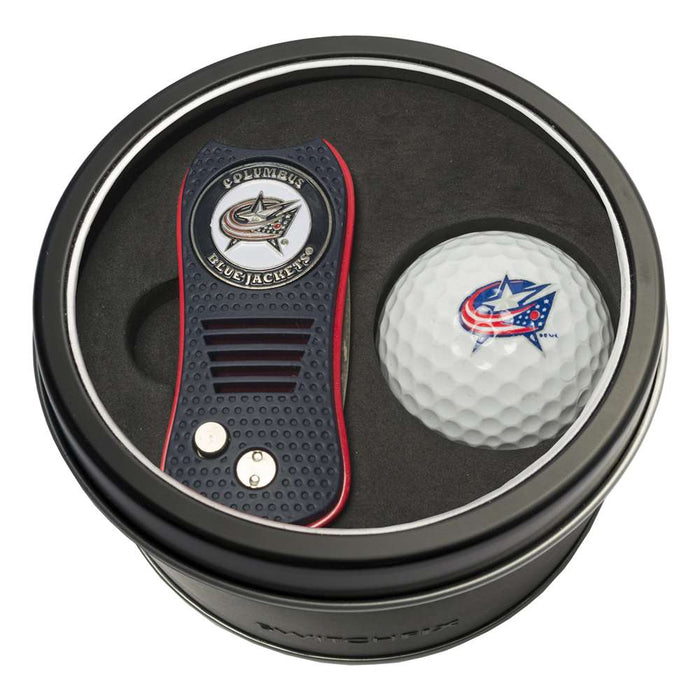 Columbus Blue Jackets Golf Tin Set - Switchblade, Golf Ball