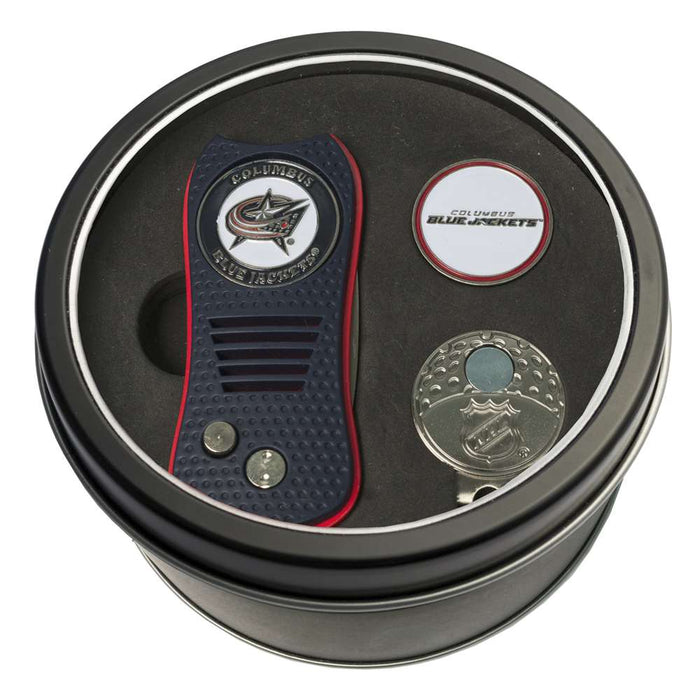 Columbus Blue Jackets Golf Tin Set - Switchblade, Cap Clip, Marker 13757