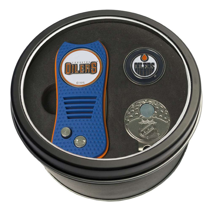 Edmonton Oilers Golf Tin Set - Switchblade, Cap Clip, Marker 14057
