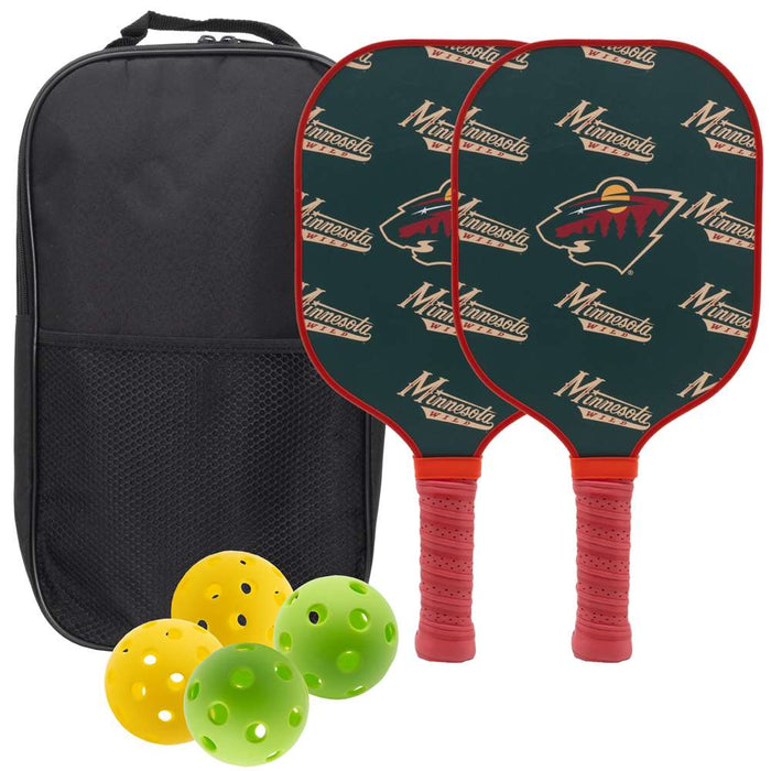 Minnesota Wild Carbon Fiber Pickleball Paddle Set