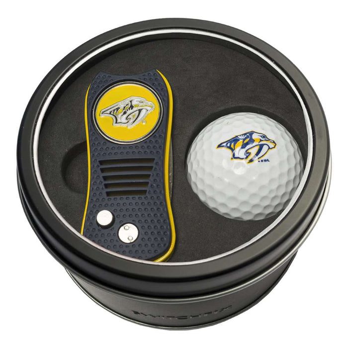Nashville Predators Golf Tin Set - Switchblade, Golf Ball