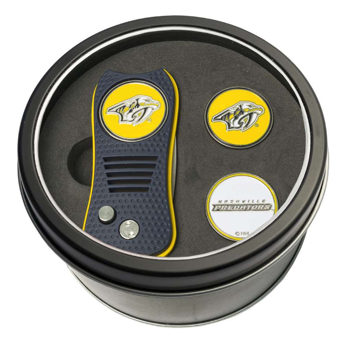 Nashville Predators Golf Tin Set - Switchblade, 2 Markers 14559