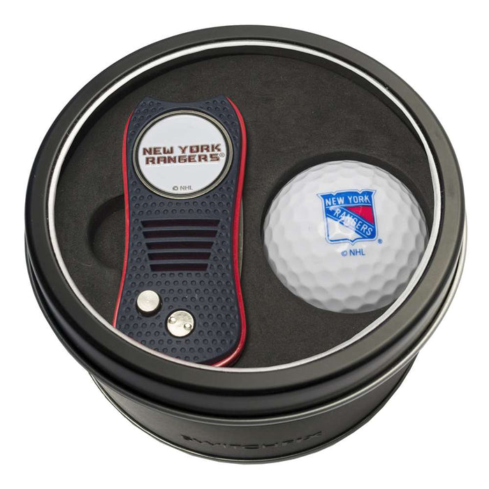 New York Rangers Golf Tin Set - Switchblade, Golf Ball