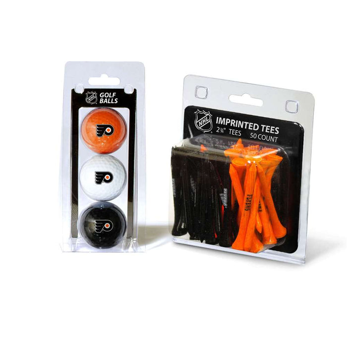 Philadelphia Flyers 3 Ball Pack and 50 Tee Pack