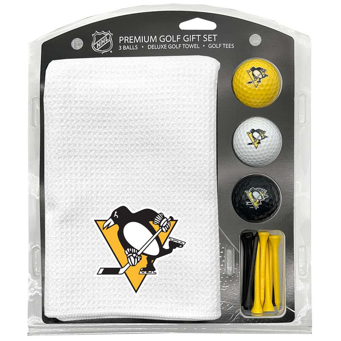 Pittsburgh Penguins 16" X 40" Microfiber Towel Golf Gift Set - White