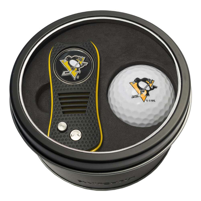 Pittsburgh Penguins Golf Tin Set - Switchblade, Golf Ball