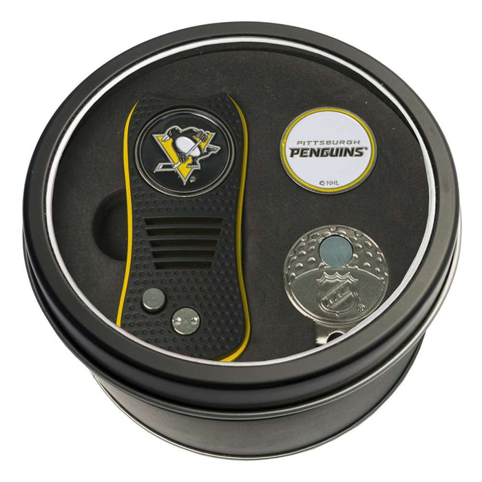 Pittsburgh Penguins Golf Tin Set - Switchblade, Cap Clip, Marker 15257