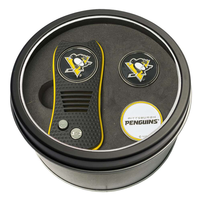Pittsburgh Penguins Golf Tin Set - Switchblade, 2 Markers 15259