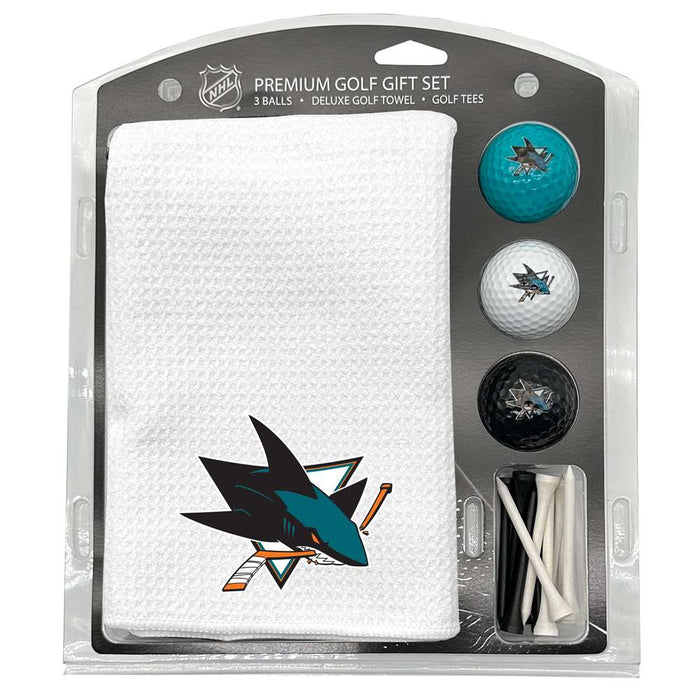 San Jose Sharks 16" X 40" Microfiber Towel Golf Gift Set - White
