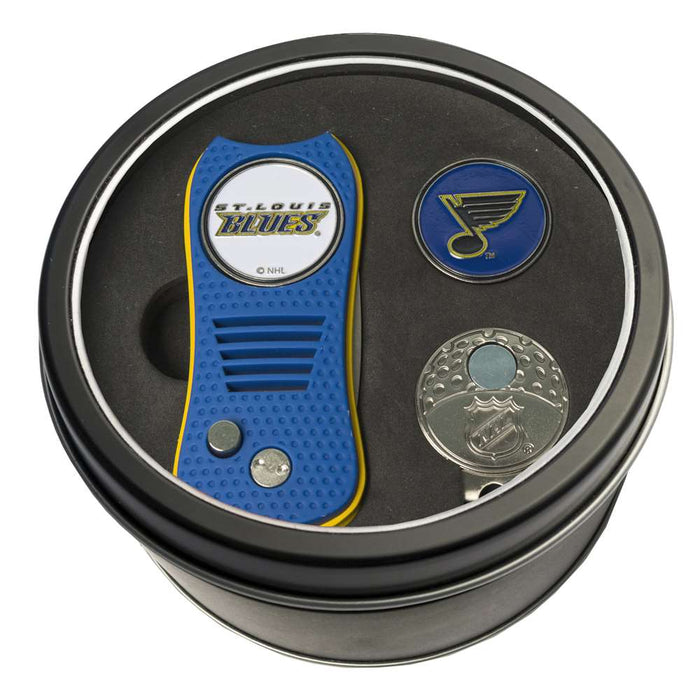 St. Louis Blues Golf Tin Set - Switchblade, Cap Clip, Marker 15457