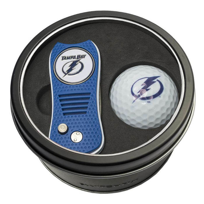 Tampa Bay Lightning Golf Tin Set - Switchblade, Golf Ball