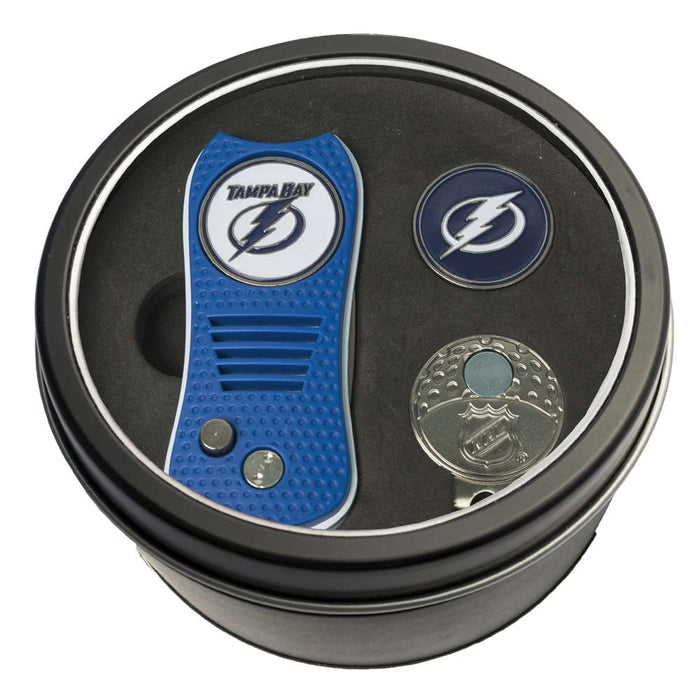 Tampa Bay Lightning Golf Tin Set - Switchblade, Cap Clip, Marker 15557