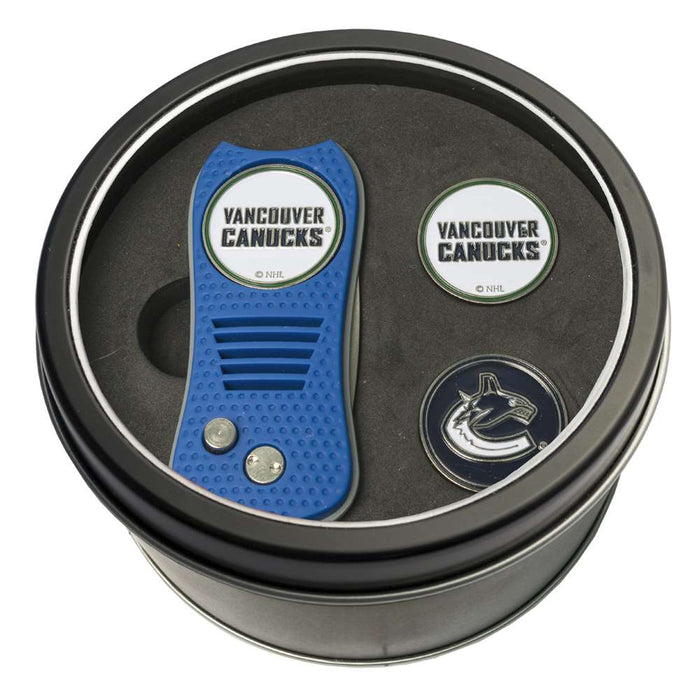 Vancouver Canucks Golf Tin Set - Switchblade, 2 Markers 15759