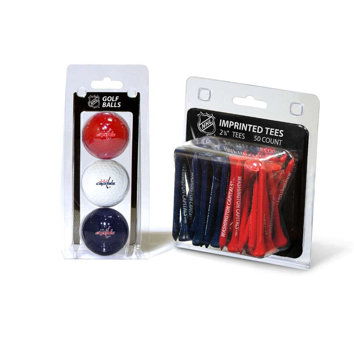 Washington Capitals 3 Ball Pack and 50 Tee Pack