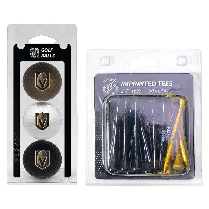 Las Vegas Golden Knights 3 Ball Pack and 50 Tee Pack