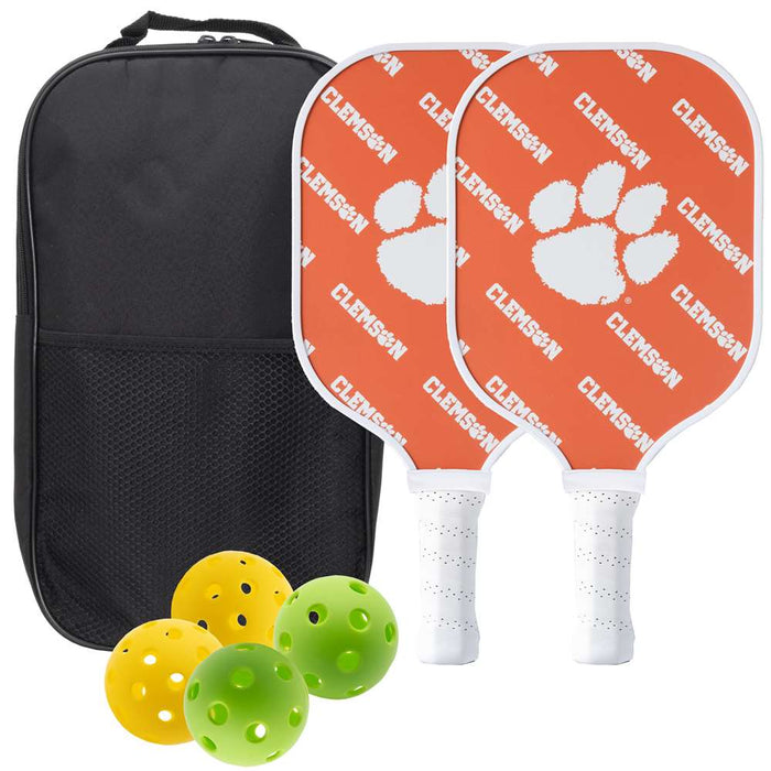 Clemson Tigers Carbon Fiber Pickleball Paddle Set