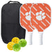 Clemson Tigers Carbon Fiber Pickleball Paddle Set