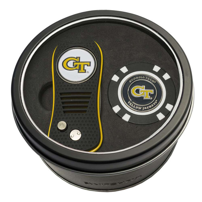 Georgia Tech Yellow Jackets Golf Tin Set - Switchblade, Golf Chip