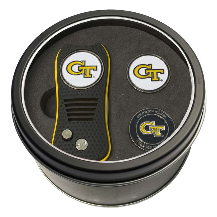 Georgia Tech Yellow Jackets Golf Tin Set - Switchblade, 2 Markers 21259