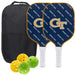 Georgia Tech Yellow Jackets Carbon Fiber Pickleball Paddle Set