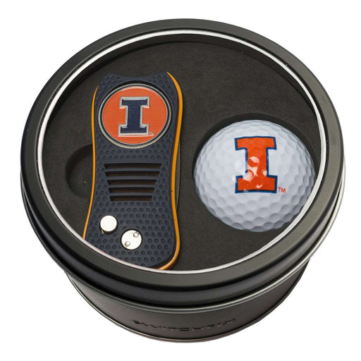Illinois Fighting Illini Golf Tin Set - Switchblade, Golf Ball