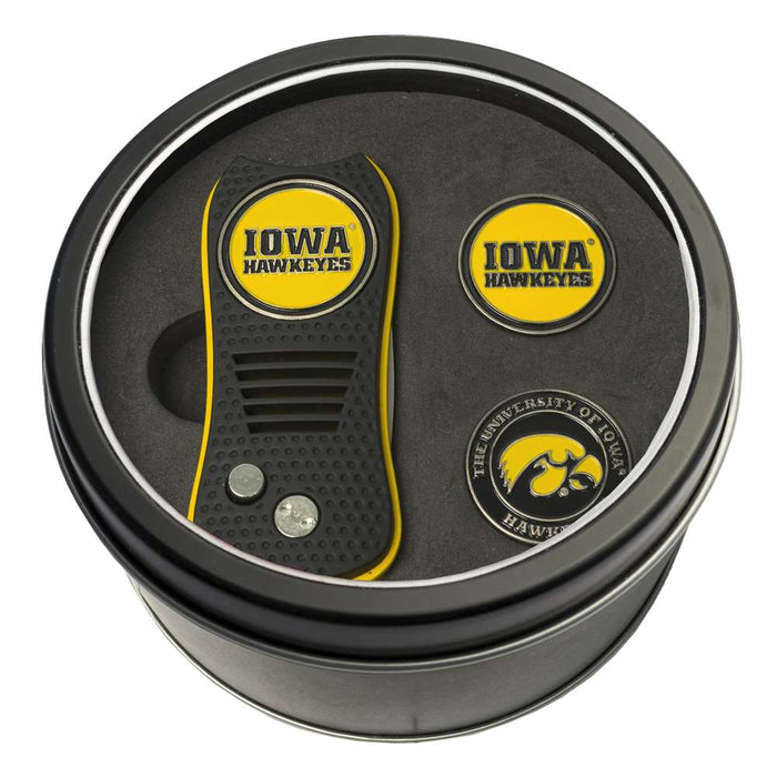 Iowa Hawkeyes Golf Tin Set - Switchblade, 2 Markers 21559