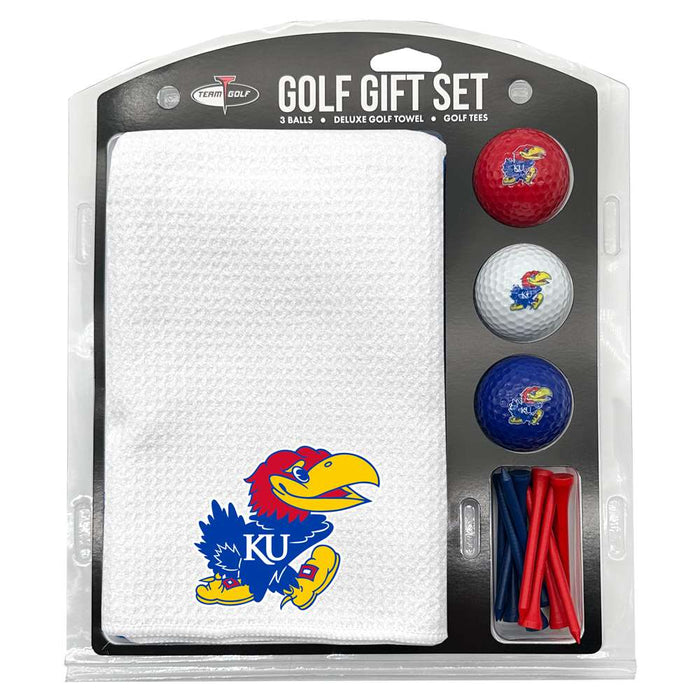 Kansas Jayhawks 16" X 40" Microfiber Towel Golf Gift Set - White