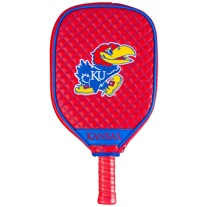 Kansas Jayhawks Quilted Pickleball Paddle Cover