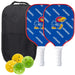 Kansas Jayhawks Carbon Fiber Pickleball Paddle Set