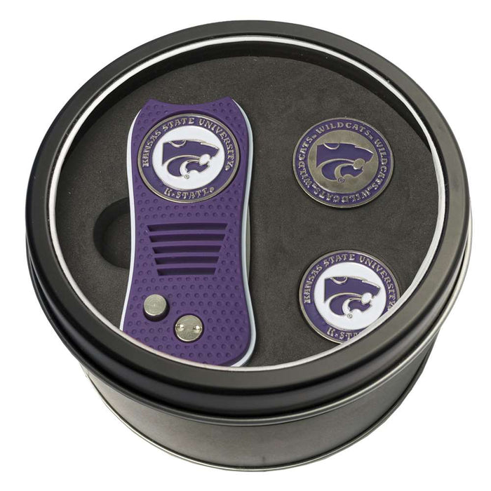 Kansas State University Wildcats Golf Tin Set - Switchblade, 2 Markers 21859