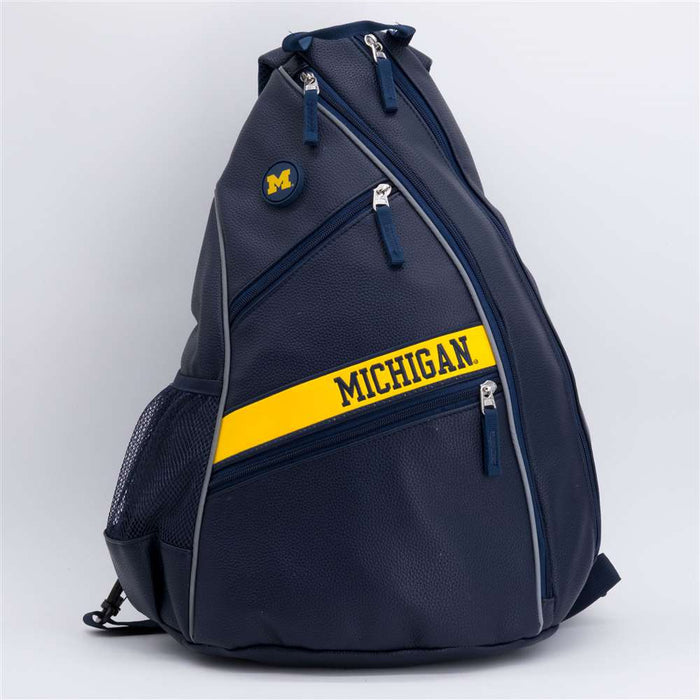 Michigan Wolverines PU Leather Backpack