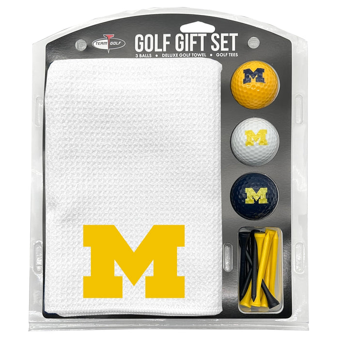 Michigan Wolverines 16" X 40" Microfiber Towel Golf Gift Set - White