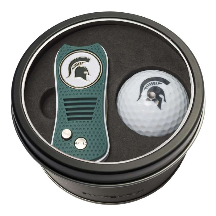 Michigan State University Spartans Golf Tin Set - Switchblade, Golf Ball