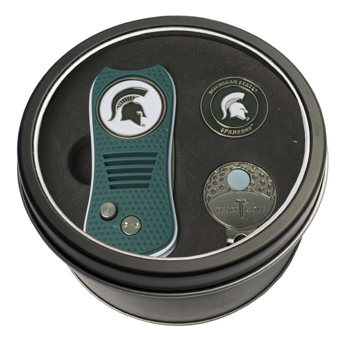 Michigan State University Spartans Golf Tin Set - Switchblade, Cap Clip, Marker 22357