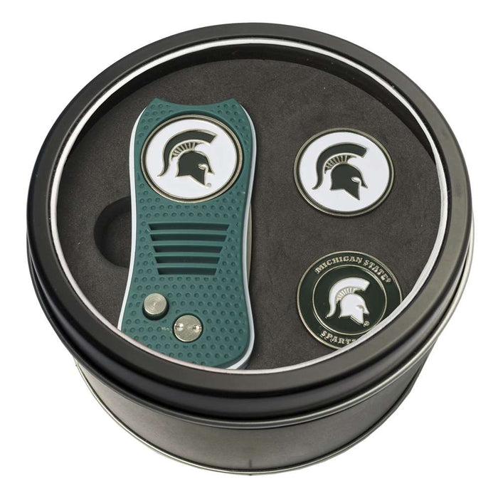 Michigan State University Spartans Golf Tin Set - Switchblade, 2 Markers 22359