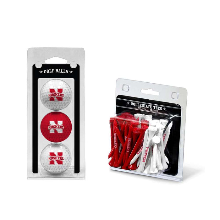 Nebraska Corn Huskers 3 Ball Pack and 50 Tee Pack
