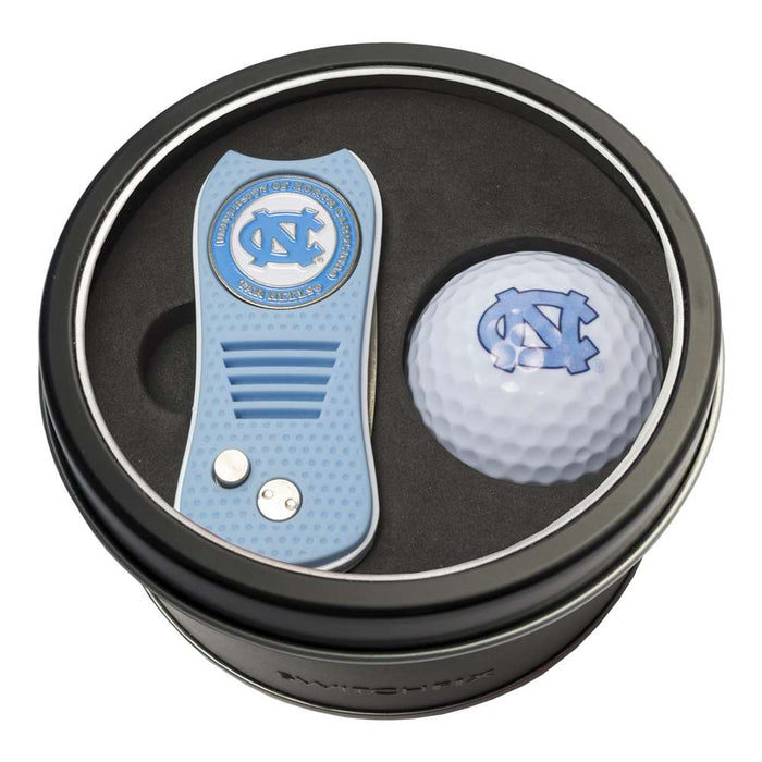 North Carolina Tar Heels Golf Tin Set - Switchblade, Golf Ball