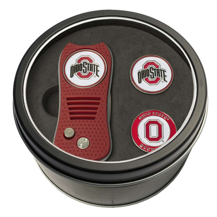 Ohio State University Buckeyes Golf Tin Set - Switchblade, 2 Markers 22859