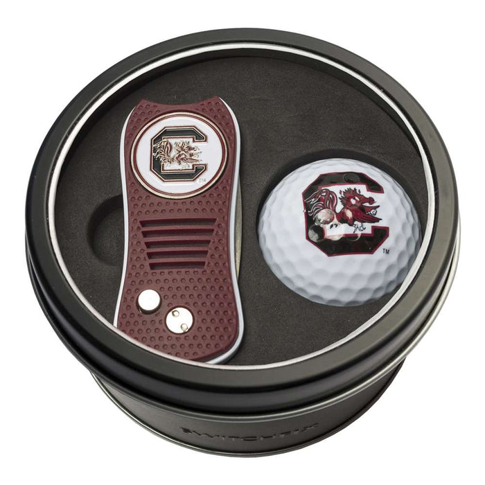 South Carolina Gamecocks Golf Tin Set - Switchblade, Golf Ball