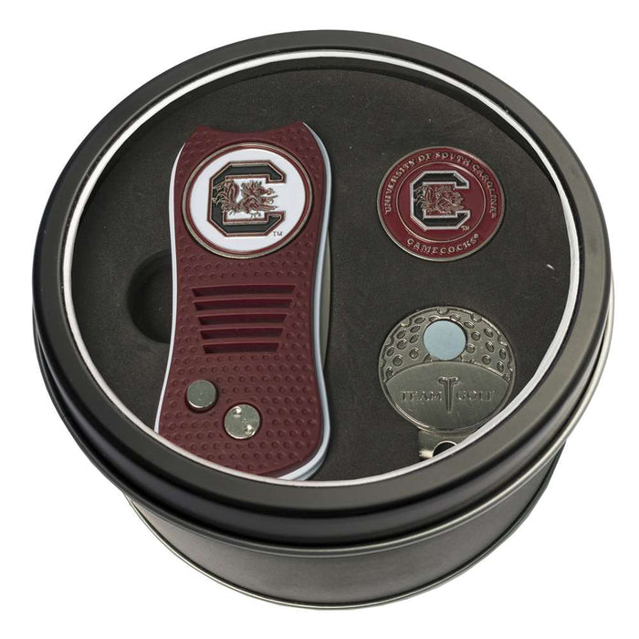 South Carolina Gamecocks Golf Tin Set - Switchblade, Cap Clip, Marker 23157