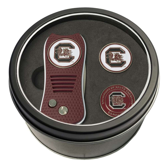 South Carolina Gamecocks Golf Tin Set - Switchblade, 2 Markers 23159