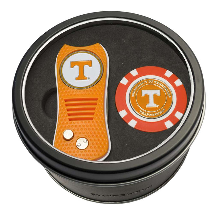 Tennessee Volunteers Golf Tin Set - Switchblade, Golf Chip