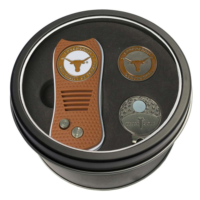 Texas Longhorns Golf Tin Set - Switchblade, Cap Clip, Marker 23357