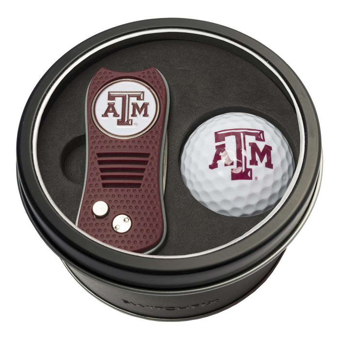 Texas A&M Aggies Golf Tin Set - Switchblade, Golf Ball